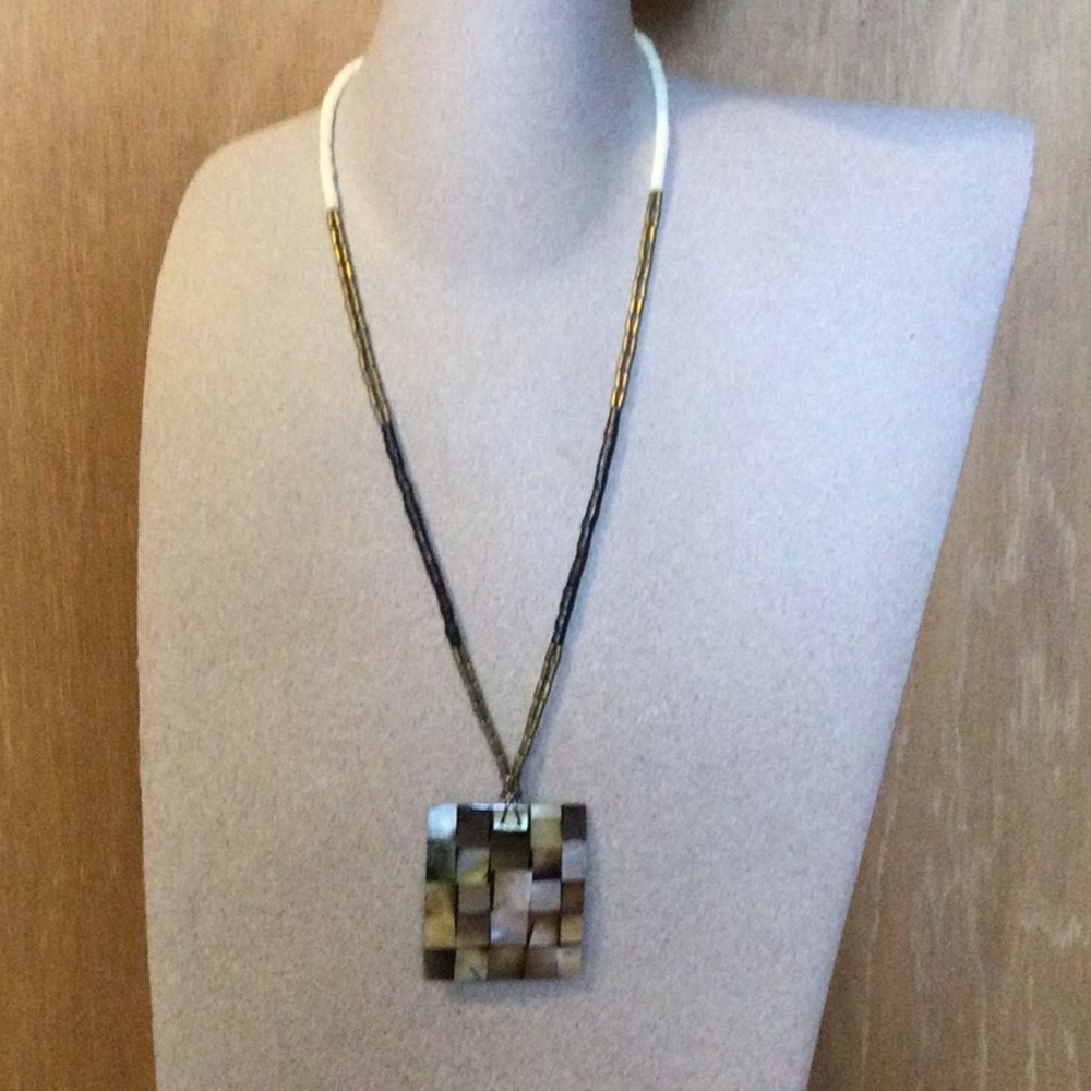 Unique Mosaic Shell Necklace - Picture 3 of 7
